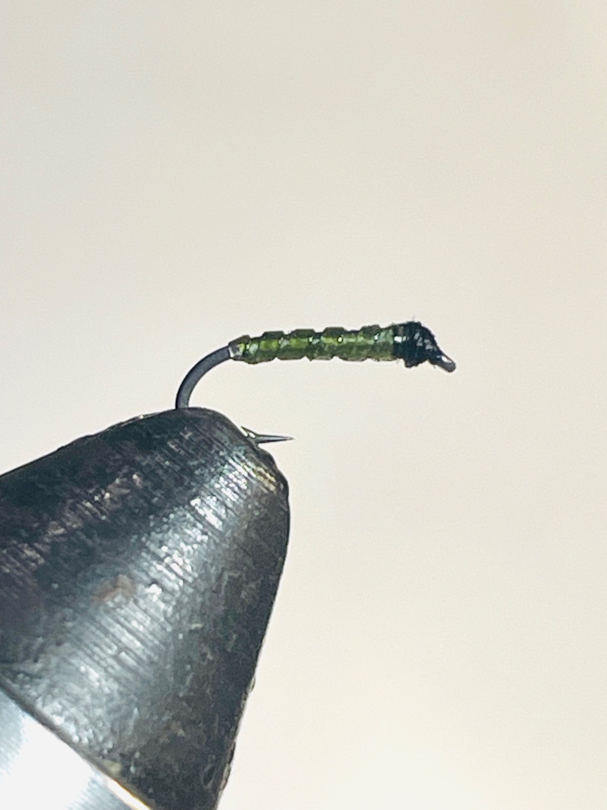 Mini Mac Midge Olive fly pattern tied by Brent Jones